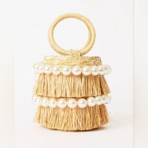 Beyond The Beach Los Angeles Skyler Straw Pearl Bucket Bag